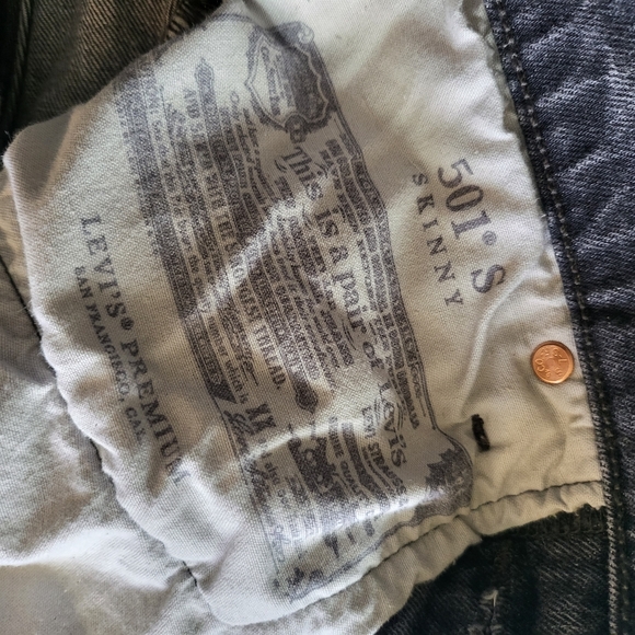 Vintage LEVIS (big E) 501 Skinny Button Fly Premium Denim Fade Wash W25/L28 - Picture 11 of 11